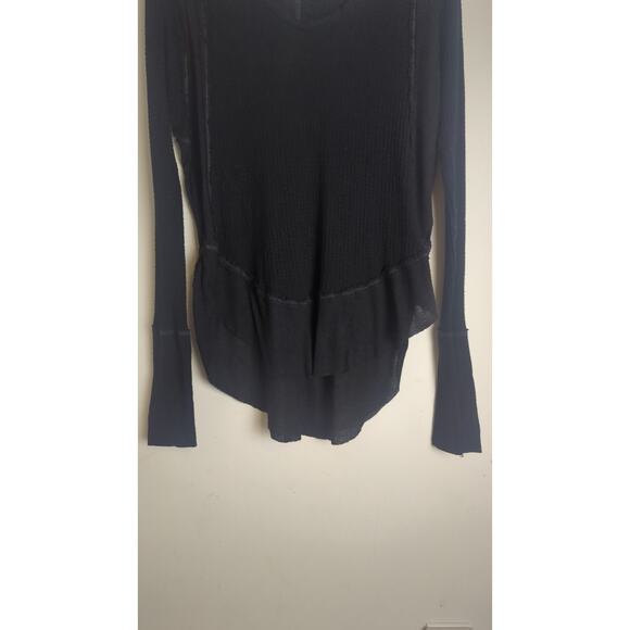 We The Free Slouchy Raw Seam Waffle Knit Pullover Top Women's Small - Picture 4 of 8